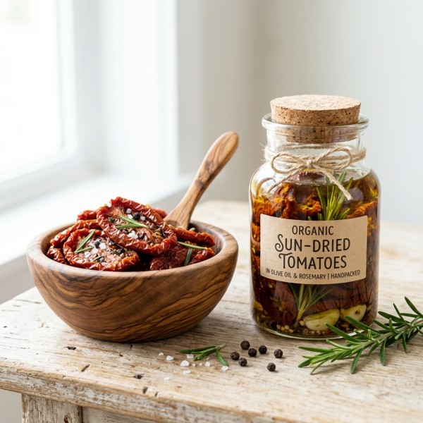 Zeytinyağlı & Biberiyeli Kuru Domates Çeşnisi (400g Cam Kavanoz)